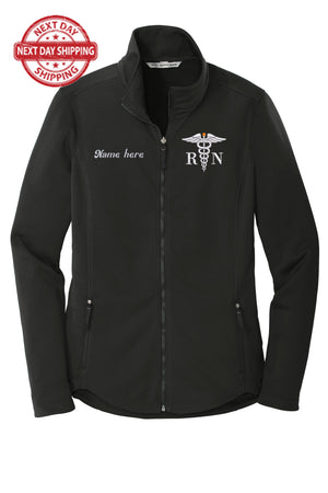 Custom Embroidery smooth Fleece Jacket for Female RN. Female Nurse Fleece Jacket. Female RN Full Zip Fleece Jacket. Nurse gift. RN gift