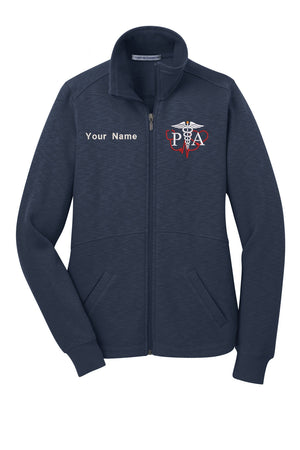 Personalized Embroidery Fleece Jacket for Female PA. Female physician assistant Fleece Jacket. Female PA Full Zip Fleece Jacket. PA gift.