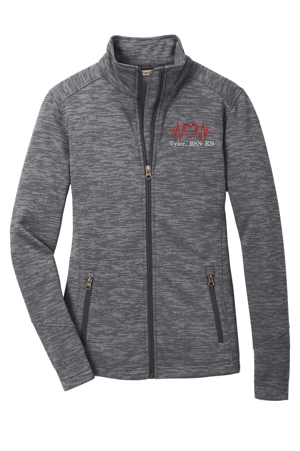 Custom Embroidery Telemetry Logo, Full-zip Fleece Women Jacket.