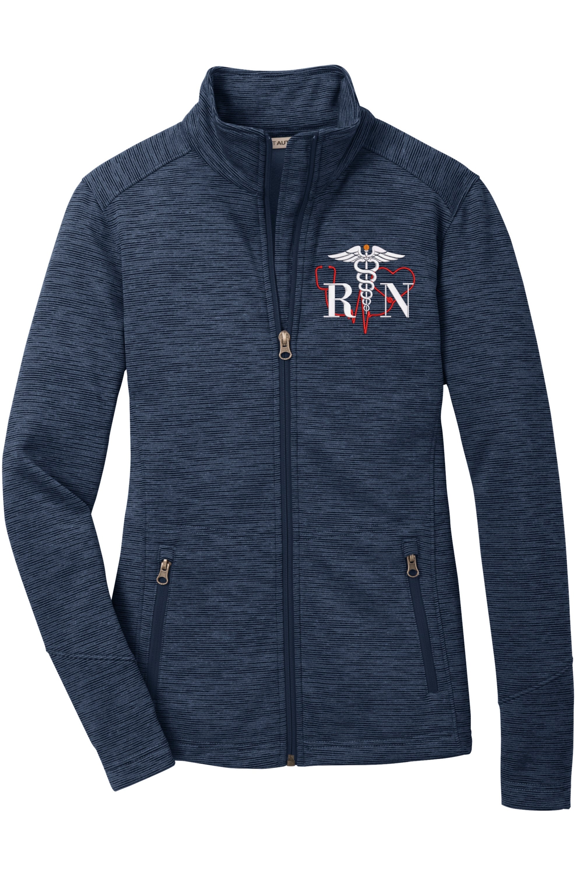 Personalized Embroidery Fleece Jacket for Female RN. Female Nurse Fleece Jacket. Female RN Full Zip Fleece Jacket. Nurse gift. RN gift.
