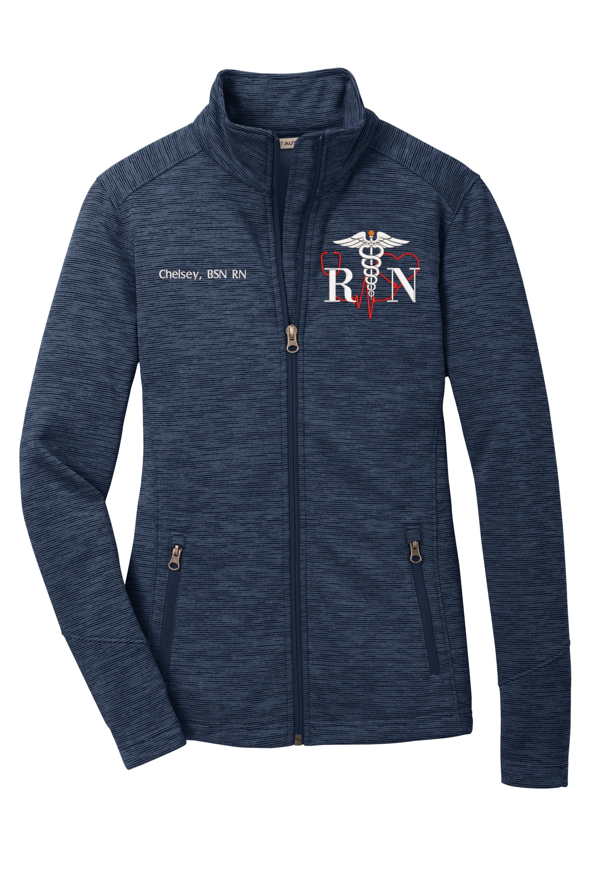 Personalized Embroidery Fleece Jacket for Female RN. Female Nurse Fleece Jacket. Female RN Full Zip Fleece Jacket. Nurse gift. RN gift. SOLOL231