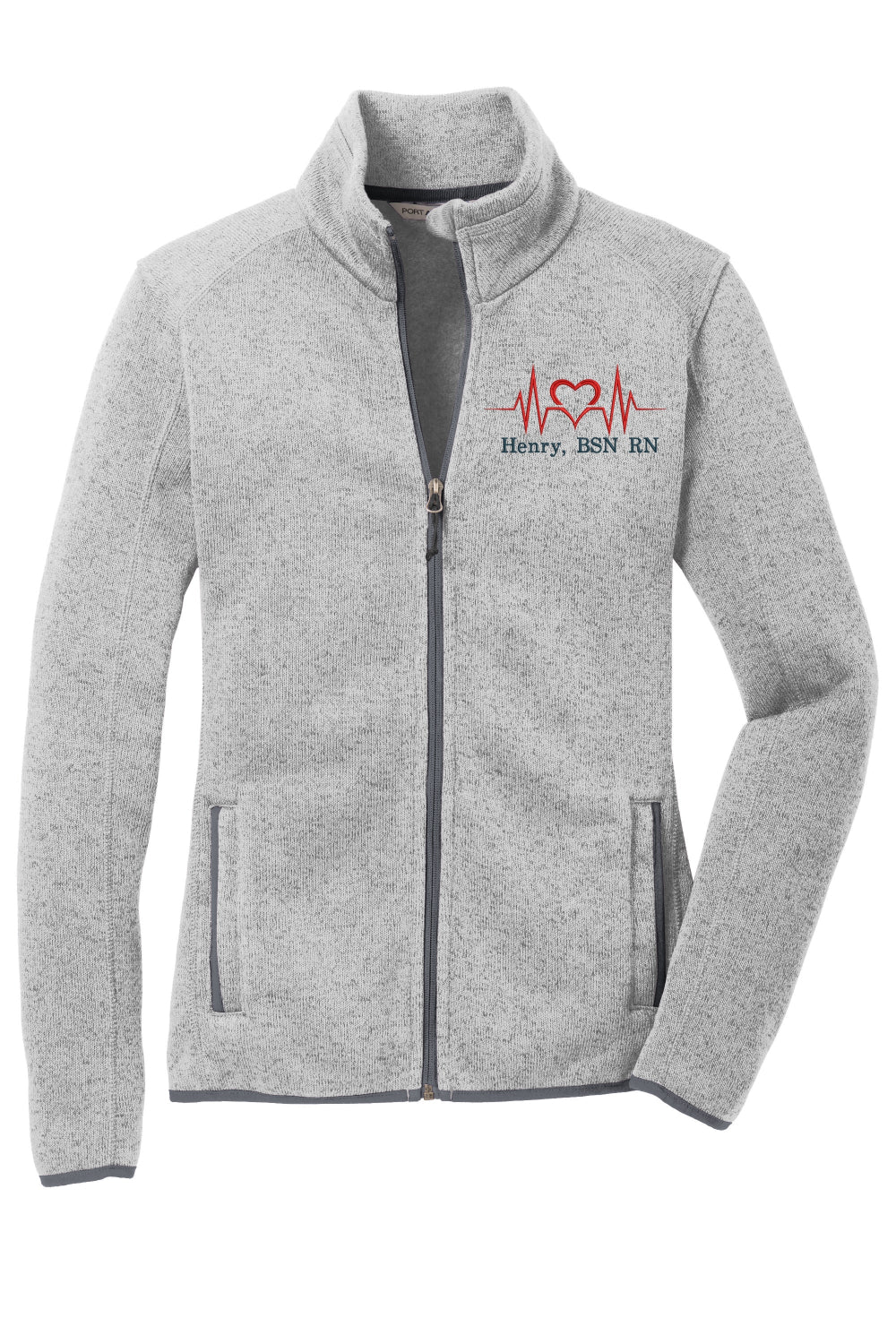 Custom Embroidery for Female Nurse – Port Authority® Sweater Fleece Jacket