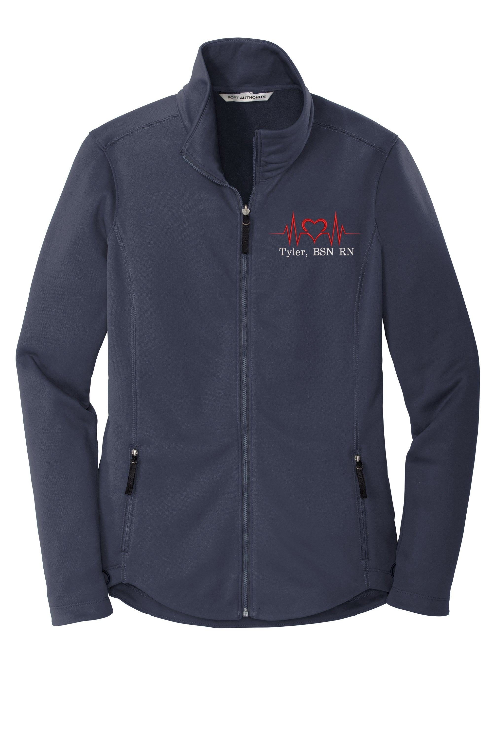 Custom Embroidery smooth Fleece Jacket for Female RN. Female Nurse Fleece Jacket. Female RN Full Zip Fleece Jacket. Nurse gift. RN gift. LOSOL904