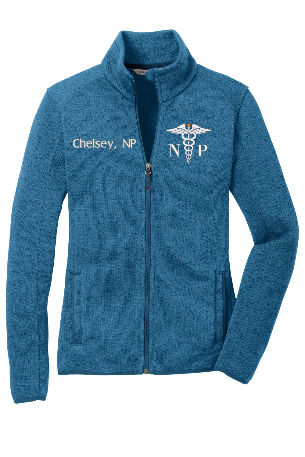 Custom Embroidery for Female Nurse Practitioner – Port Authority® Sweater Fleece Jacket