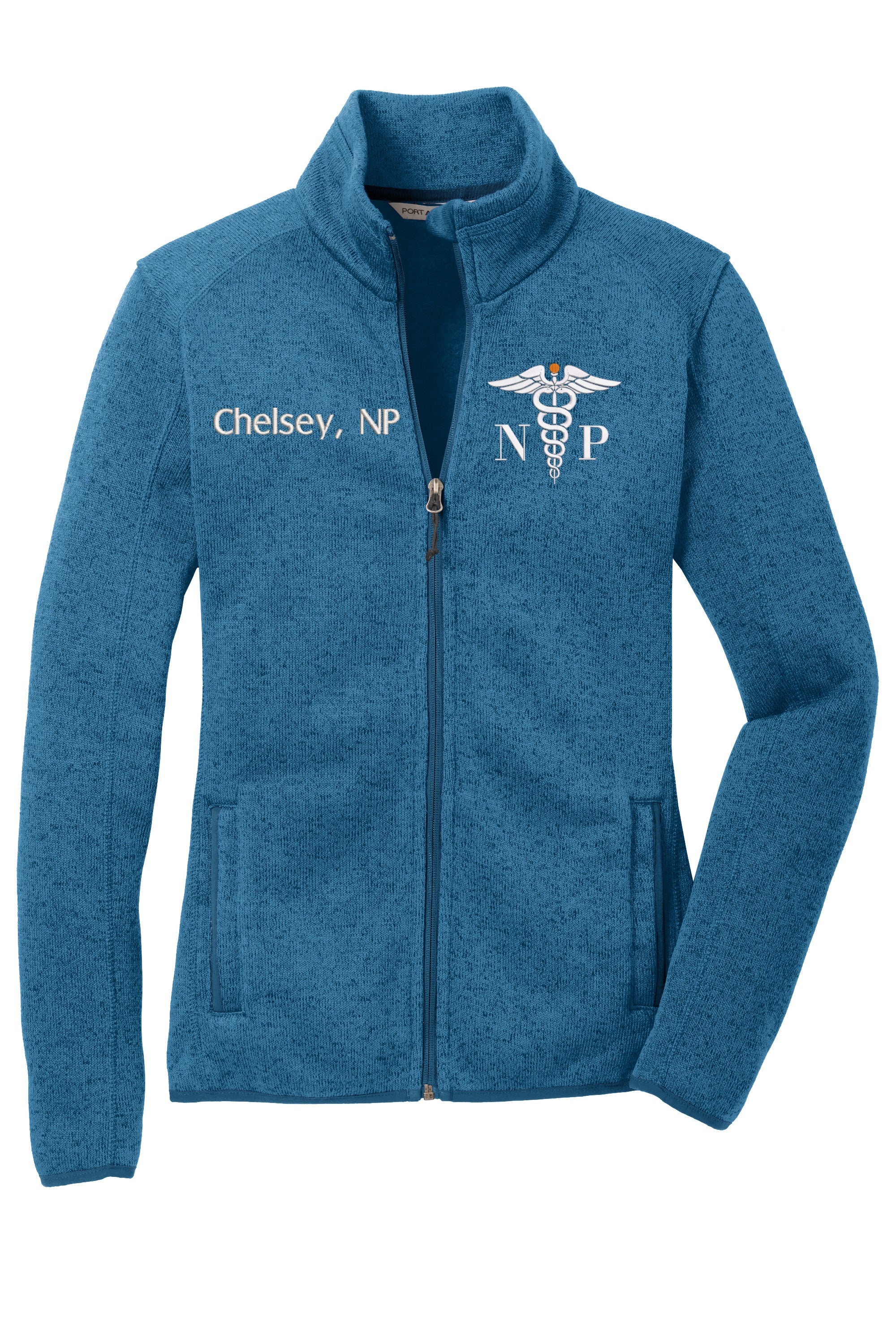 Personalized Nurse Practitioner Fleece Jacket- Custom Embroidered NP Gift, Female FNP Full Zip Jacket, Nursing Appreciation, Healthcare Gift. SOLONPL232