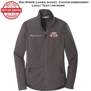 Custom Embroidery smooth Fleece Jacket for Female RN. Female Nurse Fleece Jacket. Female RN Full Zip Fleece Jacket. Nurse gift. RN gift