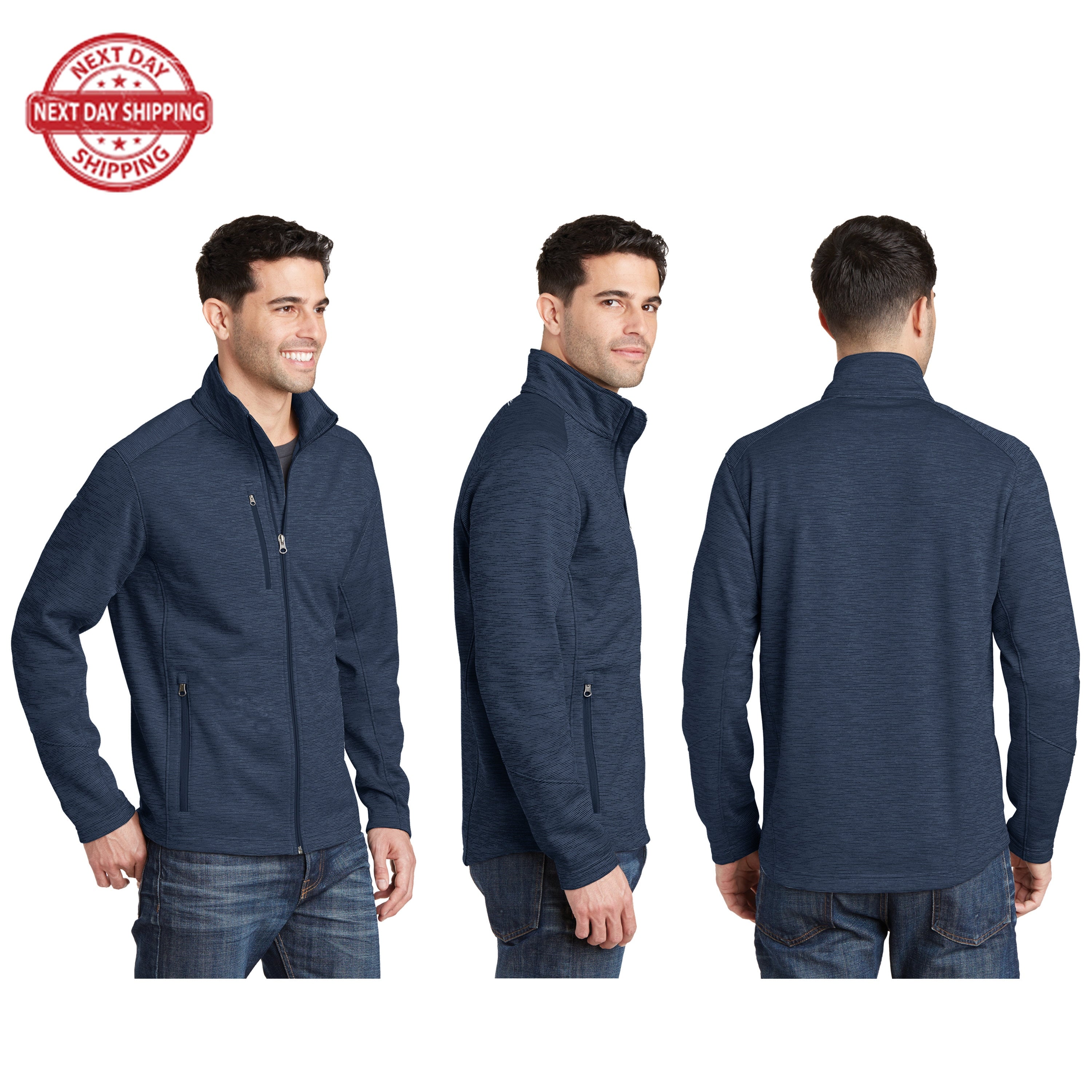 Custom Embroidered Respiratory Jacket, Port Authority Digi Stripe Fleece, Stylish Office & Workout Wear