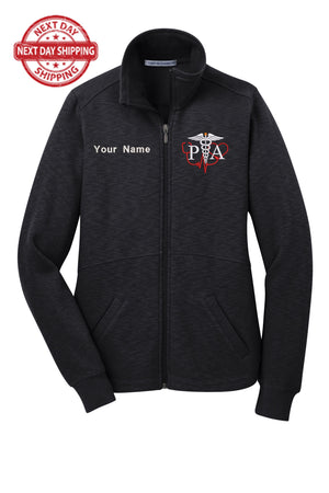 Personalized Embroidery Fleece Jacket for Female PA. Female physician assistant Fleece Jacket. Female PA Full Zip Fleece Jacket. PA gift.