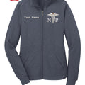 Nurse Practitioner Custom Embroidery Female Jacket. Female NP Fleece Jacket. Female FNP Full Zip Fleece Jacket. Nurse gift. NP gift.